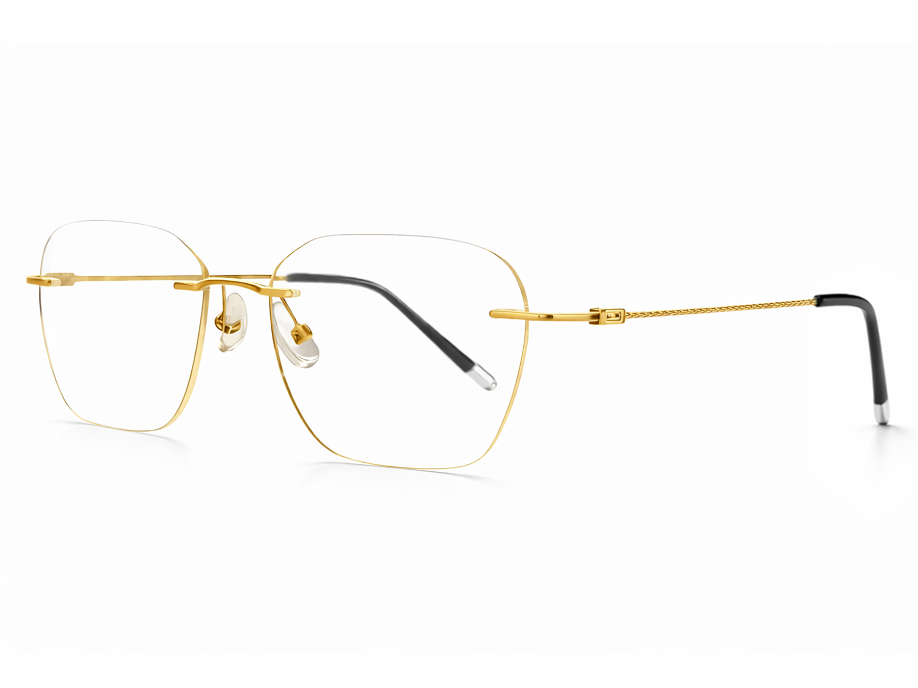 Nicholas Rectangle Rimless Glasses