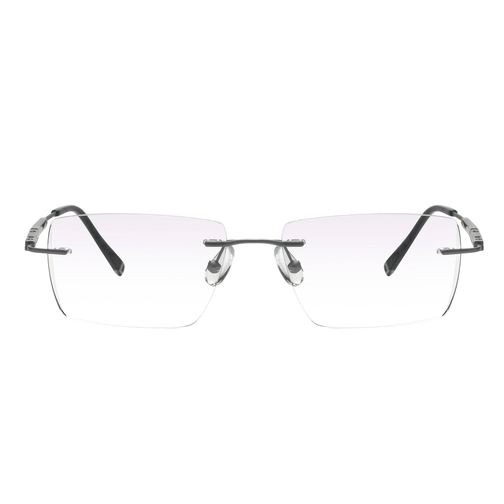Justice Rectangle Titanium Rimless Glasses
