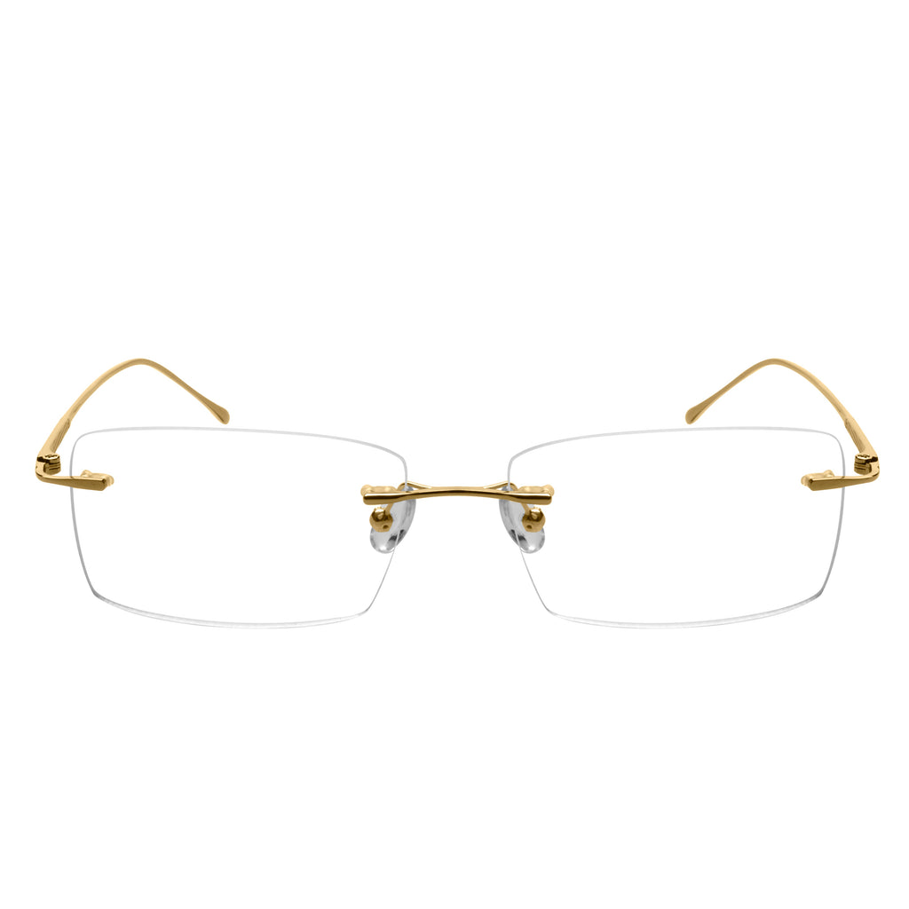 Everett Rectangle Metal Rimless Glasses