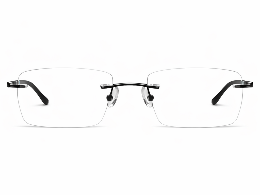 Adam Rectangle Rimless Glasses
