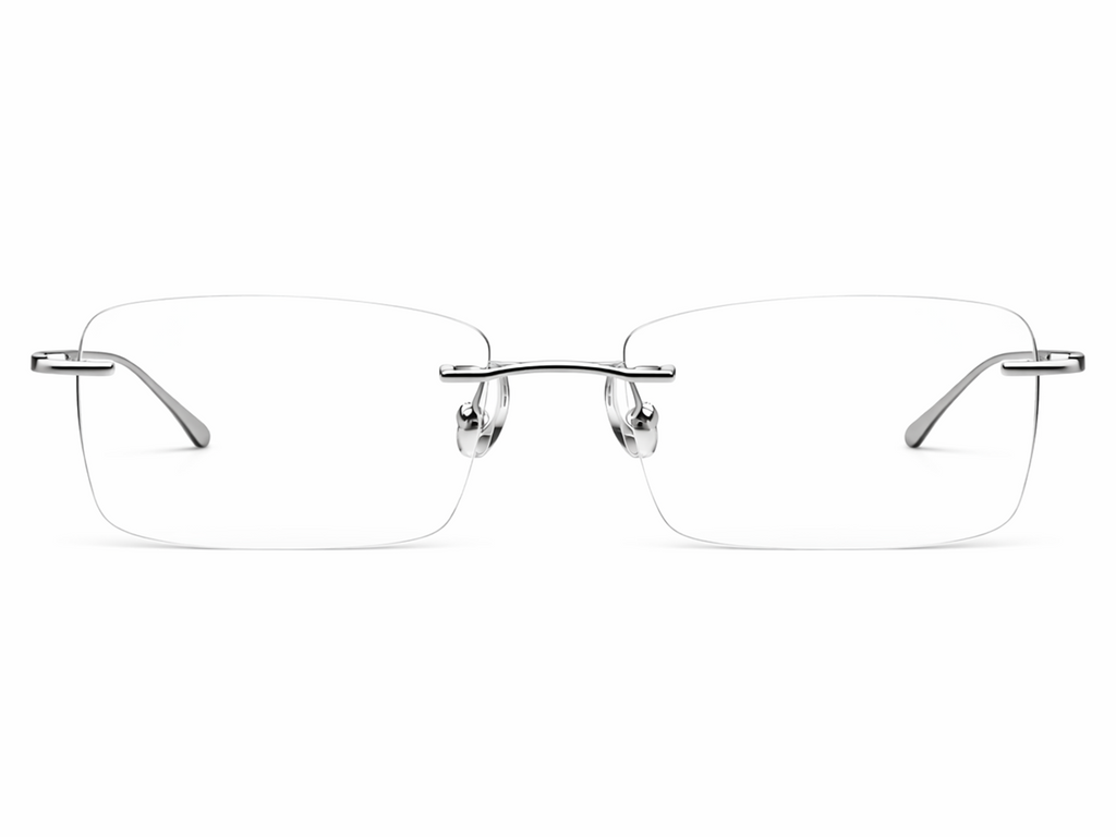Everett Rectangle Metal Rimless Glasses