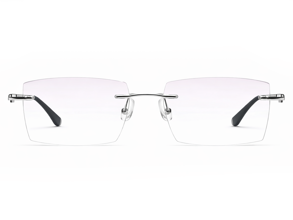Justice Rectangle Titanium Rimless Glasses