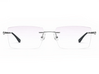 Justice Rectangle Titanium Rimless Glasses