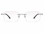 Rocky Rectangle Rimless Glasses